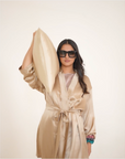 PURE MULBERRY SILK ROBE - CHAMPAGNE GOLD
