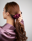 Berry Burgundy Large Pure Silk Scrunchies (Set of two)
