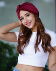 Berry Burgundy Silk Hair Turban