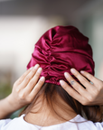 Berry Burgundy Silk Hair Turban