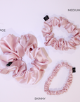 Rose Gold Large Pure Silk Scrunchies (Set of two)