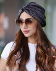 Charcoal Grey Silk Hair Turban