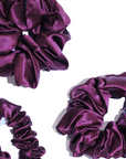 Berry Burgundy Large Pure Silk Scrunchies (Set of two)