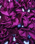 Berry Burgundy Pure Silk Scrunchies (Set of three)