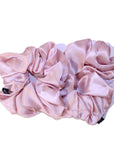 Rose Gold Large Pure Silk Scrunchies (Set of two)