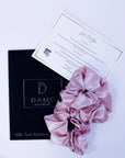 Dame Essentials Pure Silk Scrunchies.