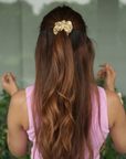 Champagne Gold Pure Silk Scrunchies (Set of three)
