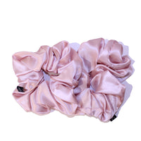 Rose Gold Large Pure Silk Scrunchies (Set of two)