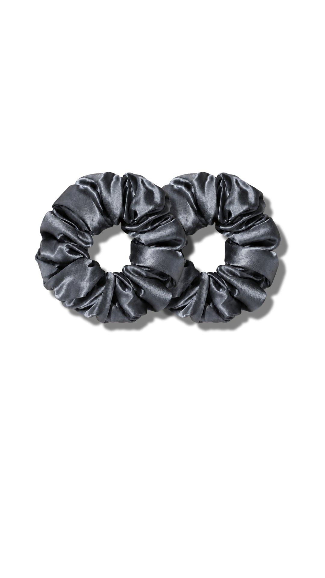 Dame Essentials Chic Large Pure Silk Scrunchie in Charcoal Grey - 100% Grade 6A 22 Momme Silk #charcoal_grey