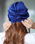 Midnight Blue Silk Hair Turban