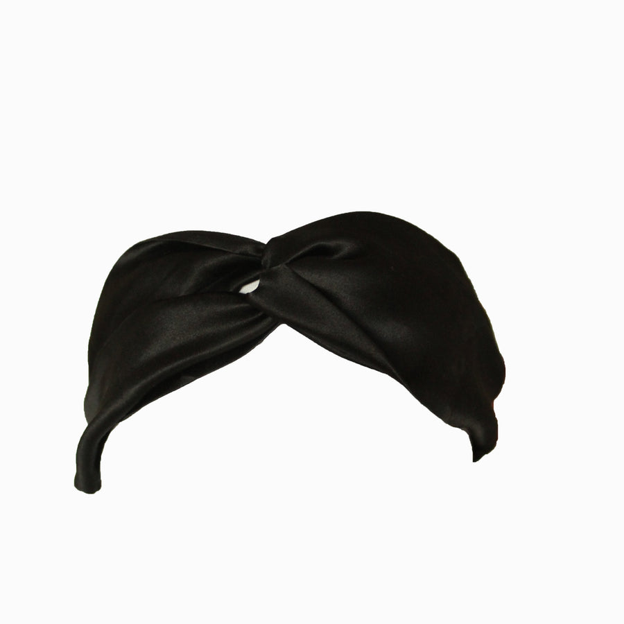 Noir Black Silk Hairband