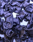 Charcoal Grey Pure Silk Scrunchies (Set of three)