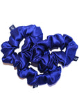Midnight Blue Pure Silk Scrunchies (Set of three)