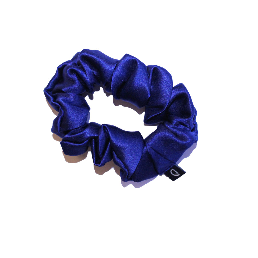 Midnight Blue Pure Silk Scrunchies (Set of three)