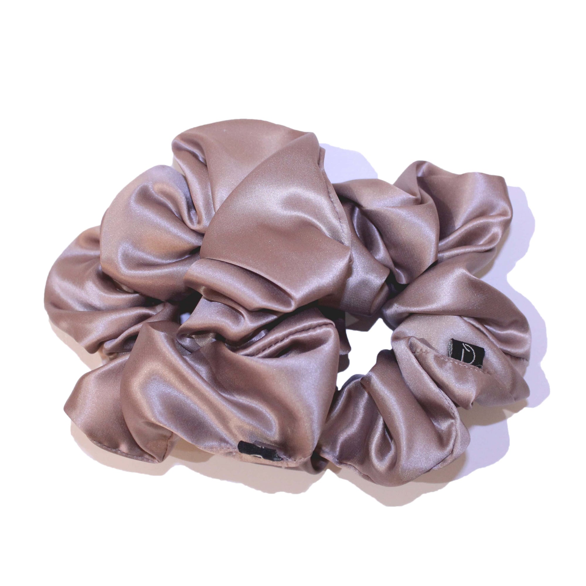 Mocha Gold Large Pure Silk Scrunchies (Set of two)