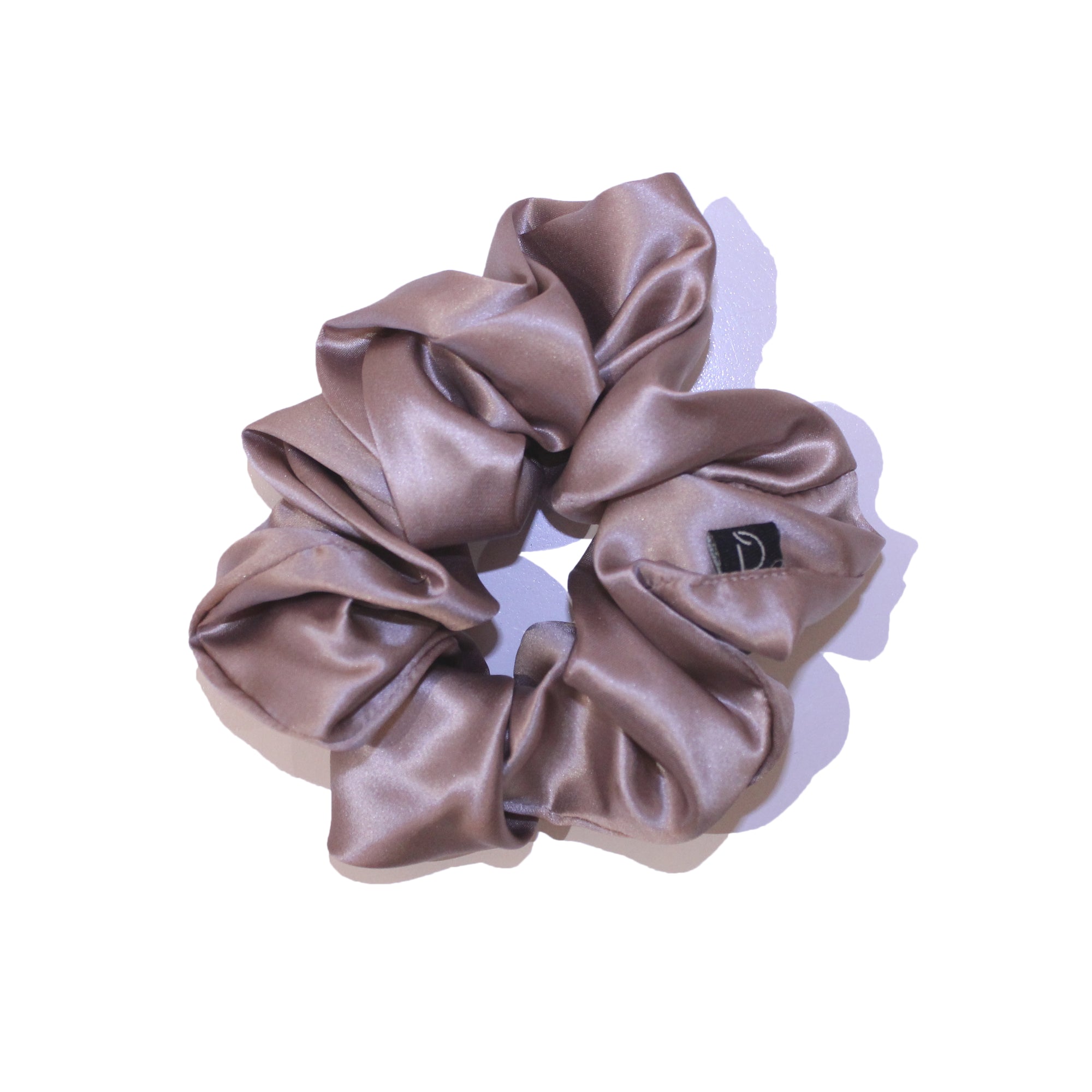 Mocha Gold Large Pure Silk Scrunchies (Set of two)