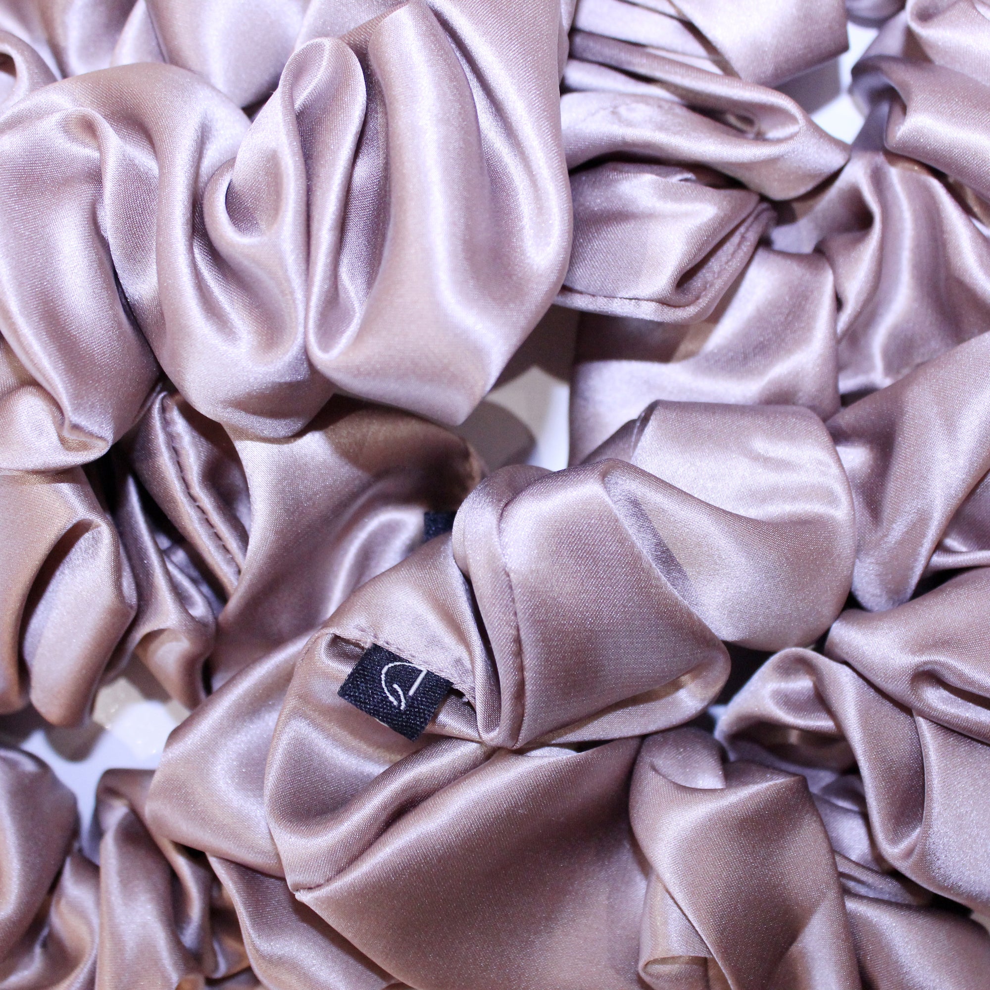 Mocha Gold Large Pure Silk Scrunchies (Set of two)