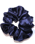 Noir Black Large Pure Silk Scrunchies (Set of two)