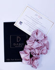 Dame Essentials Pure Silk Scrunchies. 