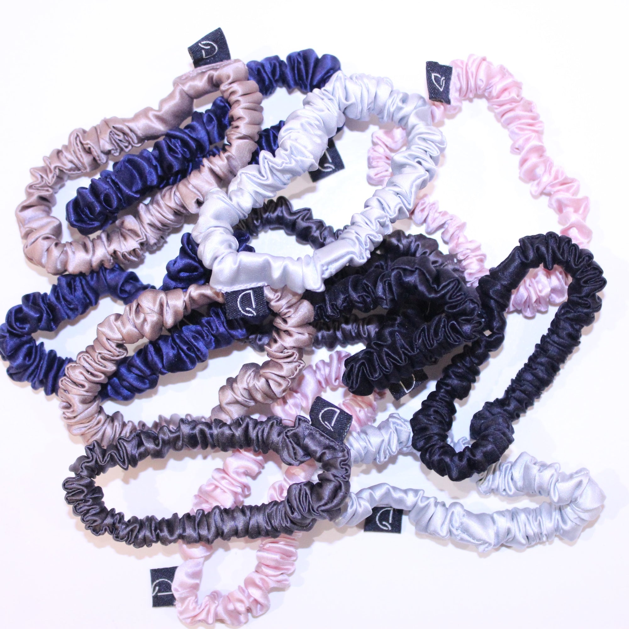 Skinny Pure Silk Scrunchies Collection (Set of six)